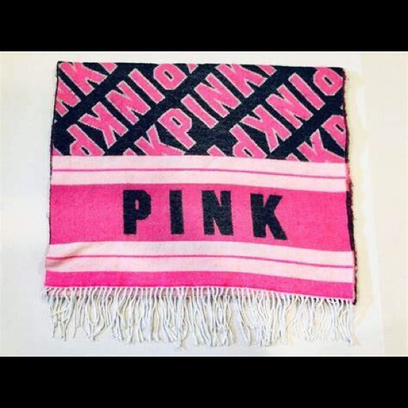 PINK Victoria's Secret Accessories - New PINK Victoria’s Secret Scarf/ Wrap.  27” x 58”. Very well made.  Pink/ Black